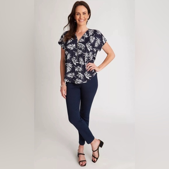 Womens Summer Tops - Blue Blouse / Shirt - Elastane - Floral - Casual Free Plane - Picture 1 of 16